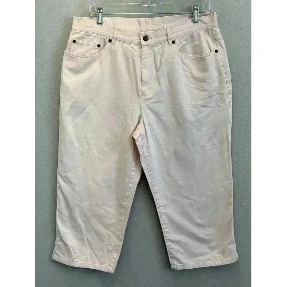 Lauren Jeans Co Women's‎ Sz 14 (33x20) High Rise Cropped Capri Pink Denim